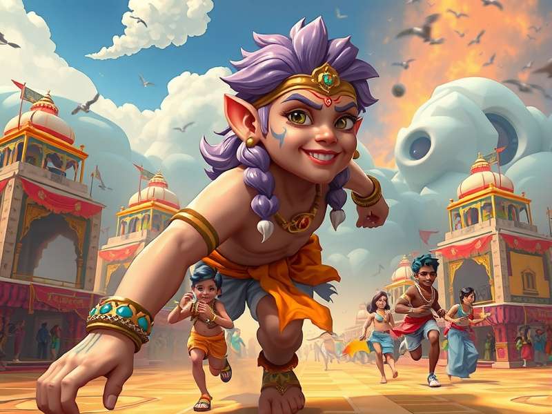 Temple Run Holi Gameplay Screenshot