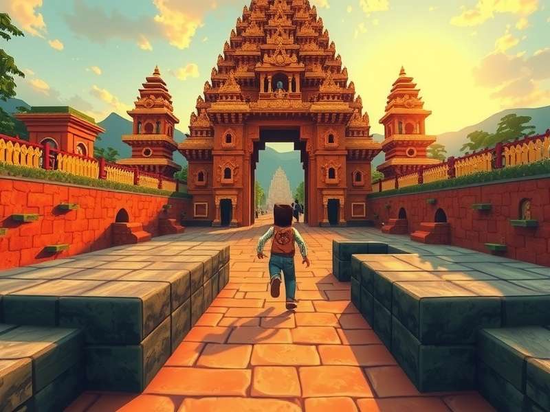 Minecraft in Temple Run 2 gameplay screenshot