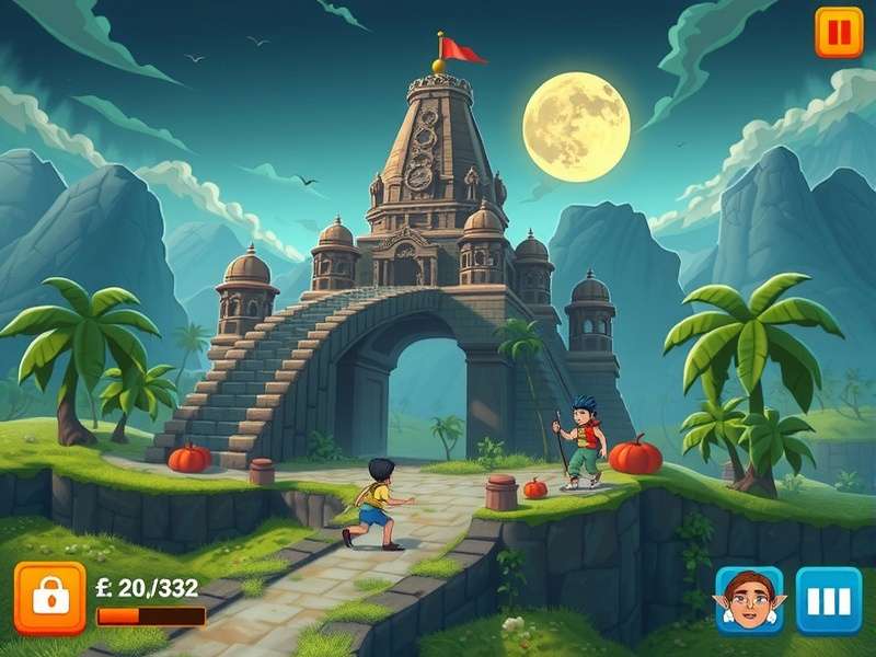 Temple Run iPad screenshot with power-ups