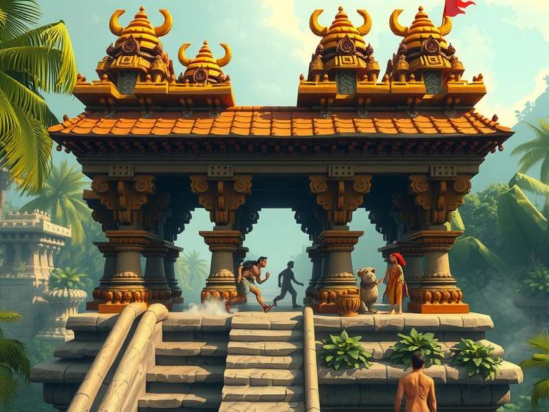 Monster School Temple Run gameplay screenshot