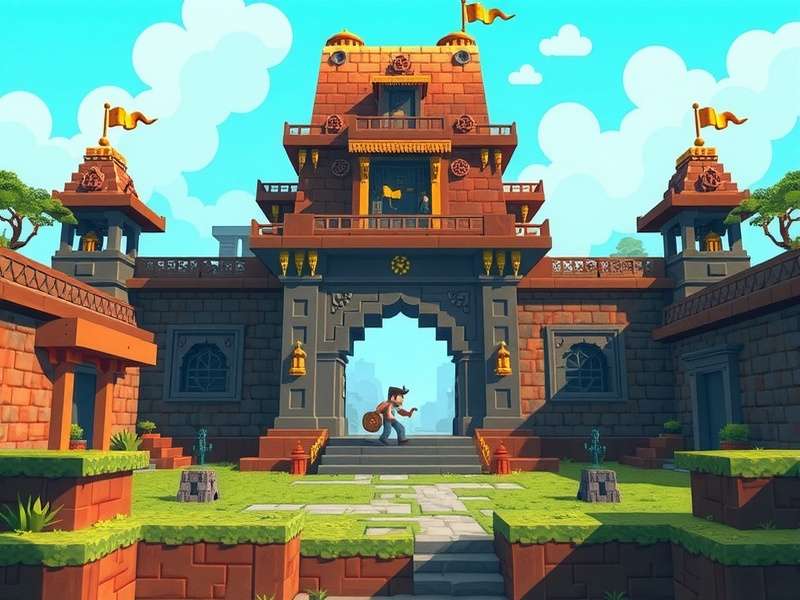 Temple Run Minecraft School गेमप्ले स्क्रीनशॉट