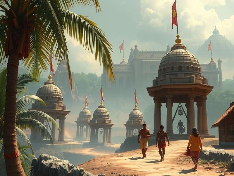 टेम्पल रन गेम का मुख्य चरित्र मंदिर से भागता हुआ