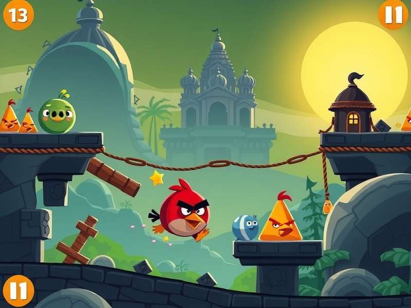 Angry Birds Temple Run गेमप्ले स्क्रीनशॉट