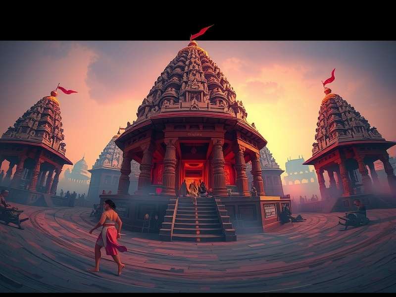 VR 360 Temple Run गेमप्ले दृश्य