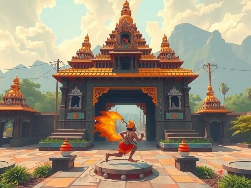 Temple Run game screenshot showing character running