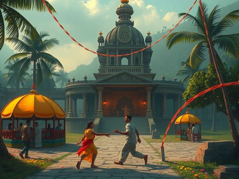 Temple Run game screenshot showing character running from monsters