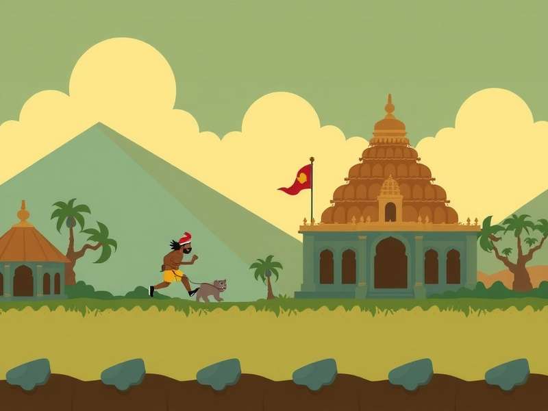 Temple Run TAS gameplay showing perfect execution