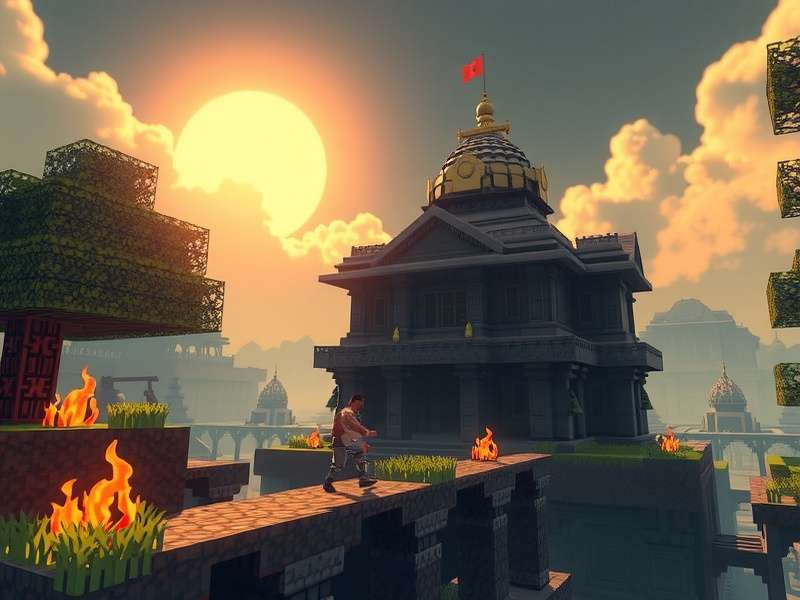Temple Run 2 Minecraft gameplay screenshot