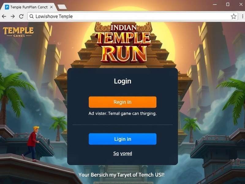 Temple Run Game Login Screen