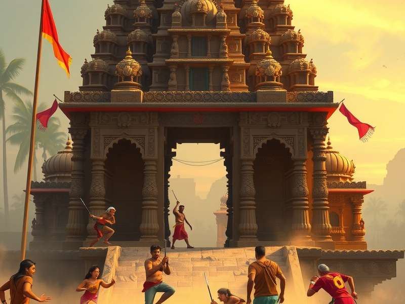 Temple Run Player gameplay screenshot showing character running through ancient temple