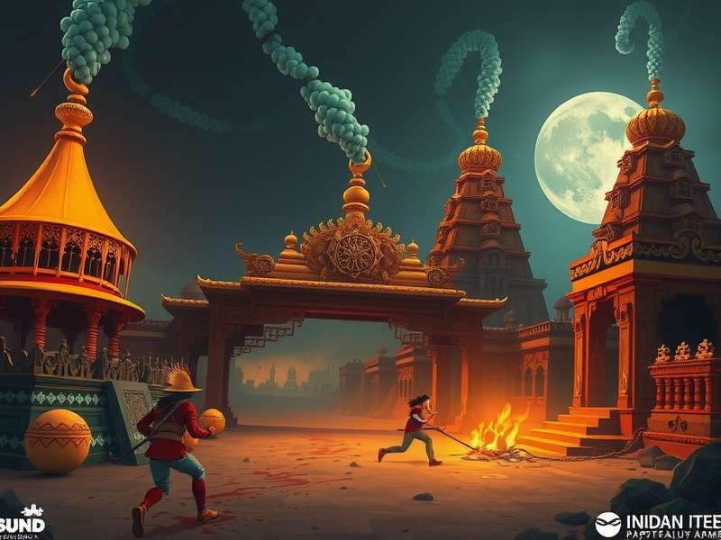 Temple Run 1 gameplay screenshot showing character running from demons