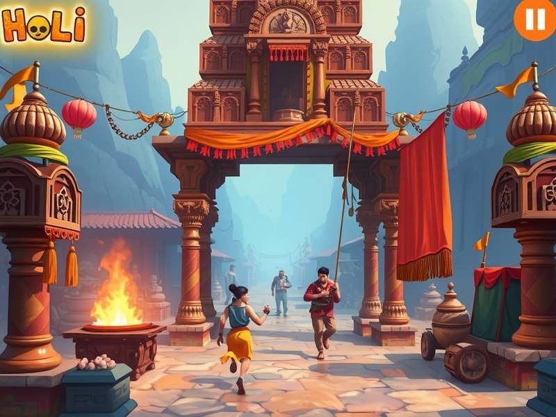 Temple Run Holi Online gameplay screenshot