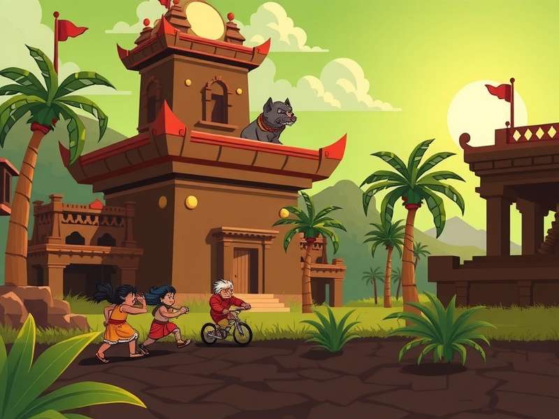 Temple Run Cartoon Black Game Screenshot