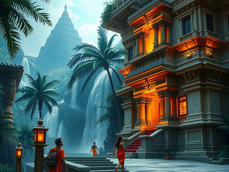 Temple Run 2 प्राचीन मंदिर का दृश्य