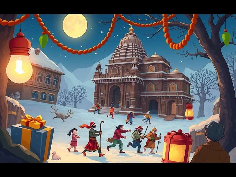 Temple Run Christmas Version gameplay screenshot