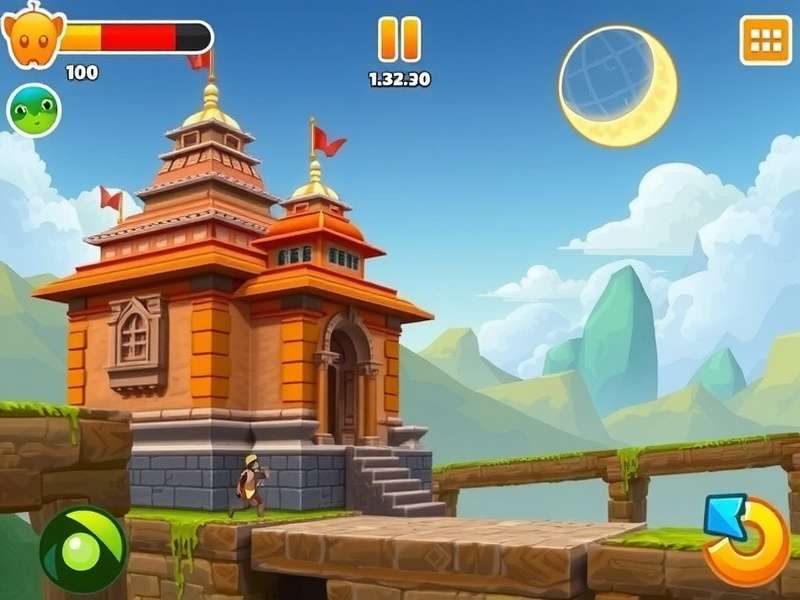 Temple Run iPhone screenshot showing jungle environment