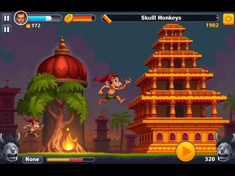 Skull Monkeys Temple Run गेमप्ले स्क्रीनशॉट
