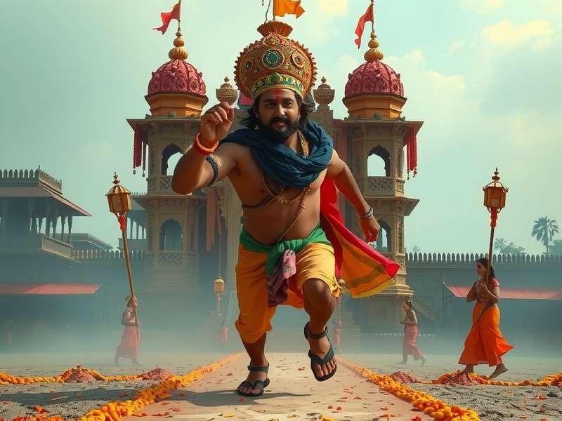 Temple Run Holi Game स्क्रीनशॉट - रंगीन गेमप्ले