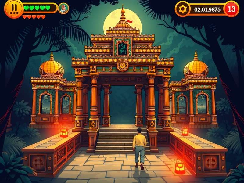 Temple Run game character running through ancient ruins