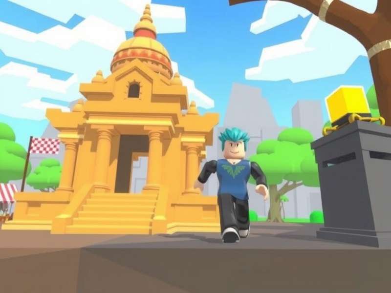 Stickman character running in a dynamic temple environment