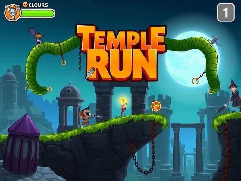 Temple Run Oz Gameplay Screenshot showing the character running on yellow brick road