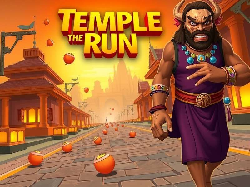 Temple Run gameplay screenshot on an Android phone from Google Play Store