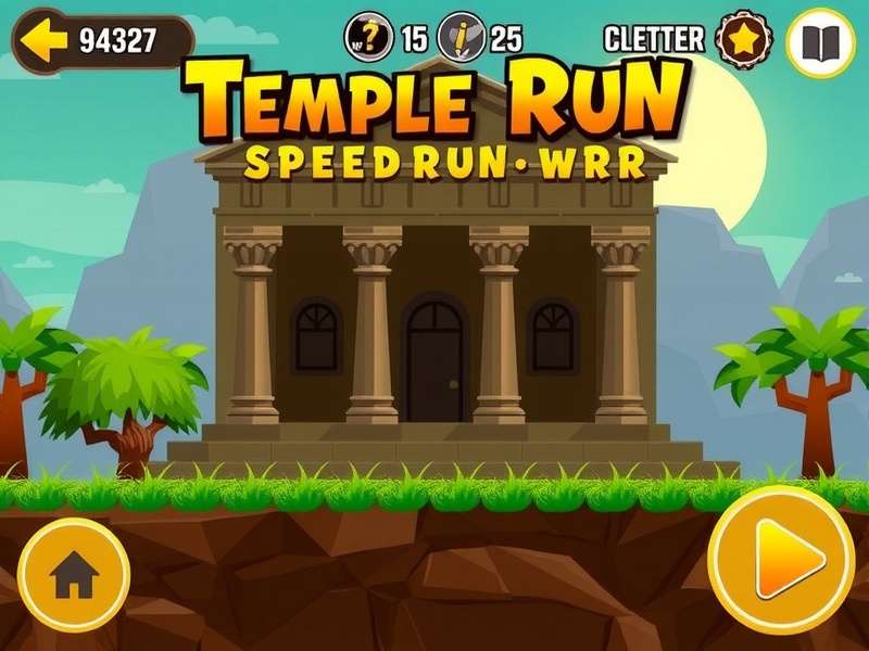 Temple Run speedrun gameplay showing high score achievement