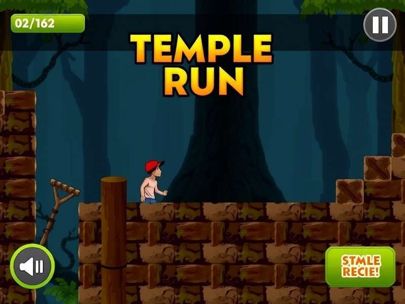 Temple Run 1 gameplay screenshot showing the explorer running on a winding path with coins and obstacles