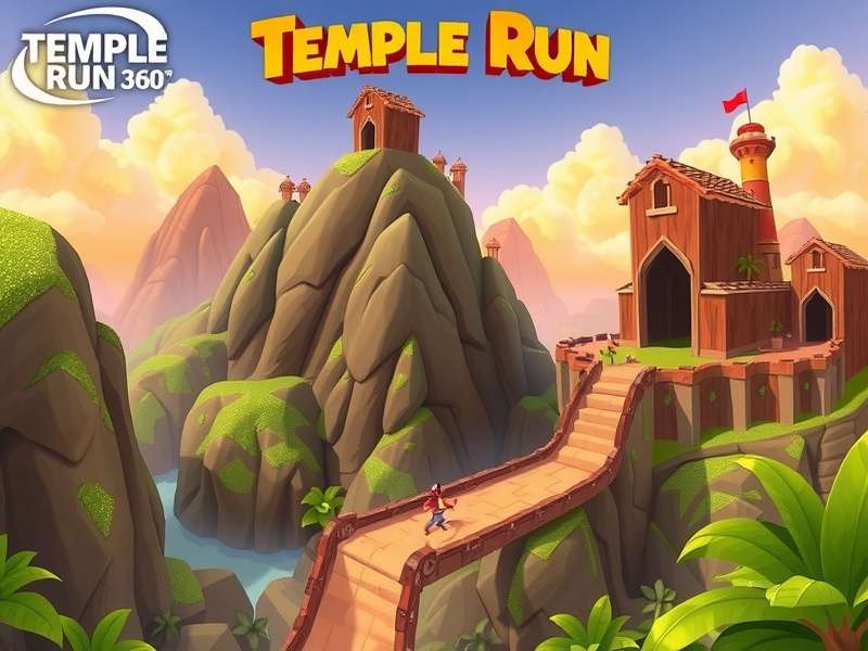 Temple Run 2 Show 360 gameplay screenshot showing panoramic view