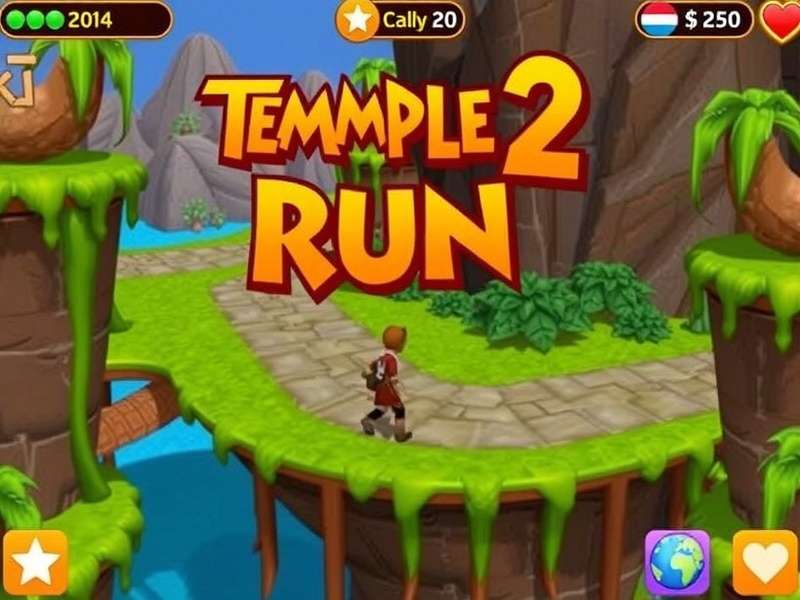 Temple Run 2 Earth Day gameplay screenshot showing lush green environments and special eco-power-ups