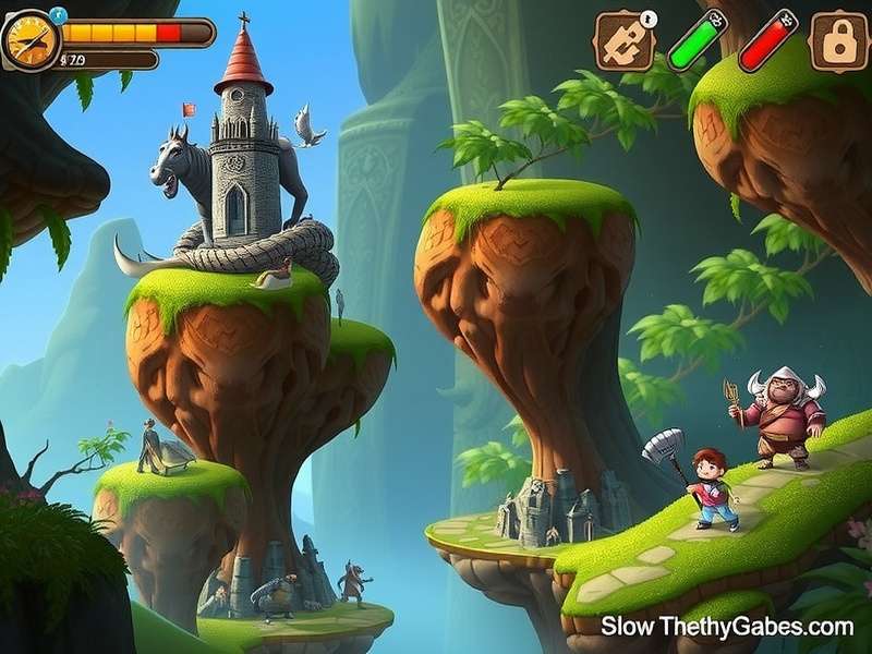 Scarecrow running on the Yellow Brick Road in Temple Run Oz with flying monkeys in pursuit