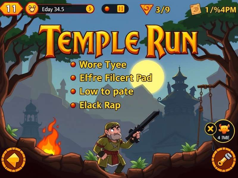 Temple Run screenshot showing in-game shortcuts and hidden paths