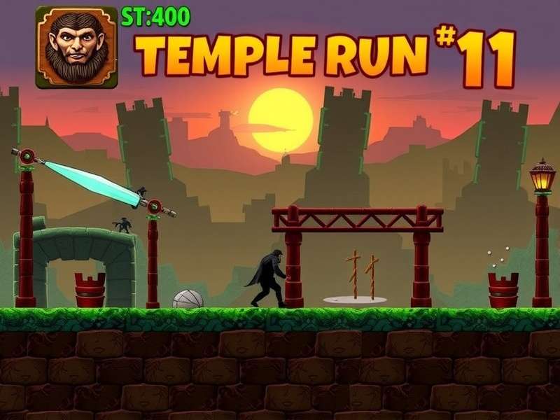 Gamer using keyboard shortcuts to play Temple Run on PC