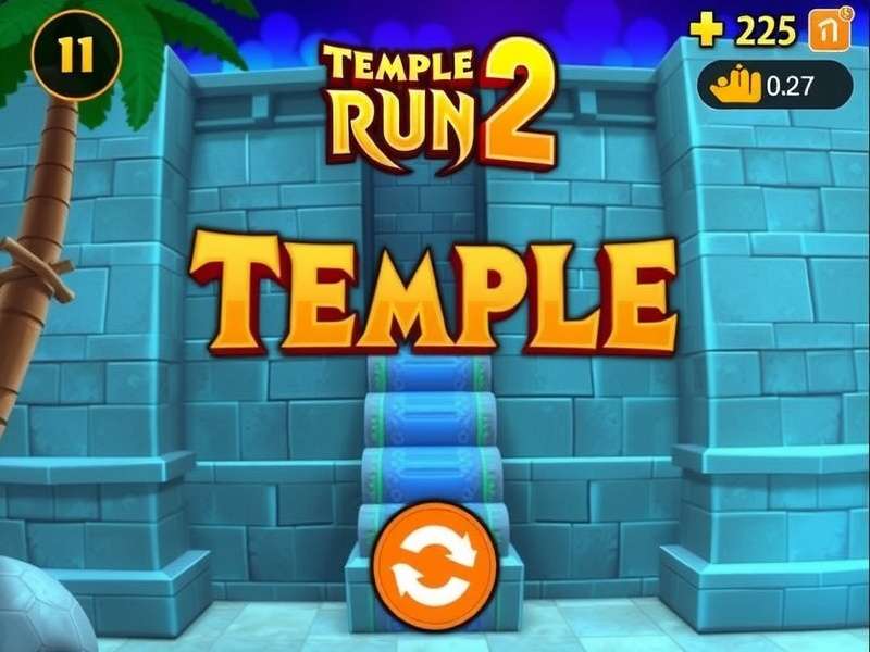 Temple Run 2 gameplay with coins and cash symbols overlay