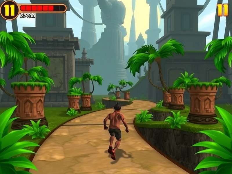 Temple Run 2 official MobyGames screenshot showcasing updated graphics and new environments