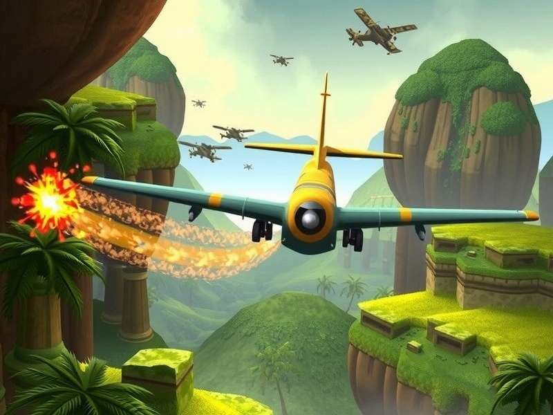 Dramatic depiction of a crashed aircraft in a jungle setting, similar to Temple Run 2