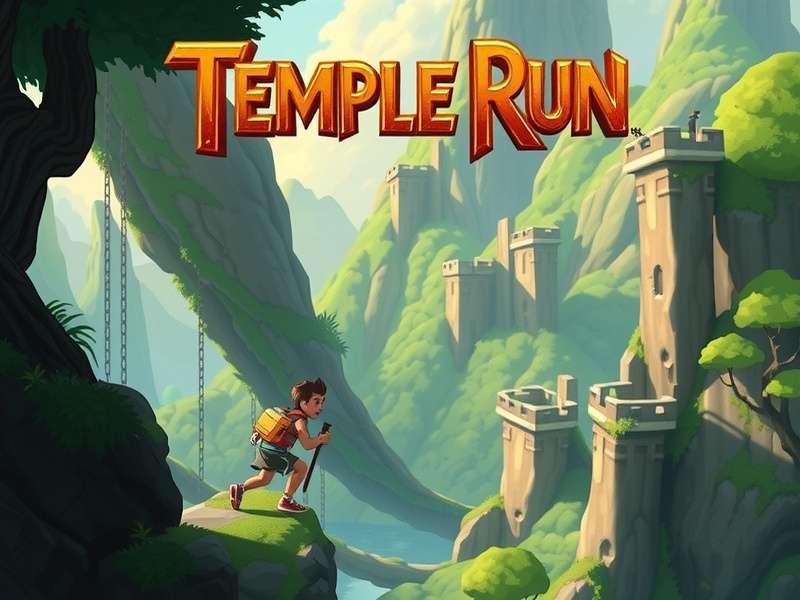 Temple Run gameplay screenshot showing character running from demons