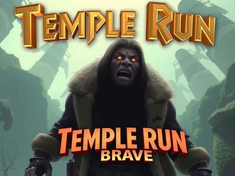 Temple Run Brave Trailer Movie — official game poster with ancient temple ruins and the brave explorer
