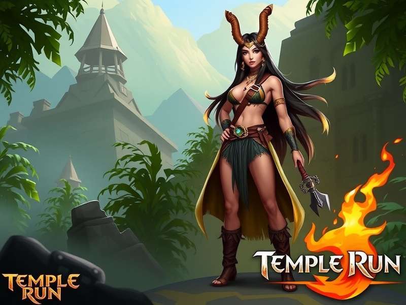 Temple Run female character concept art showing original heroine designs, costumes and poses