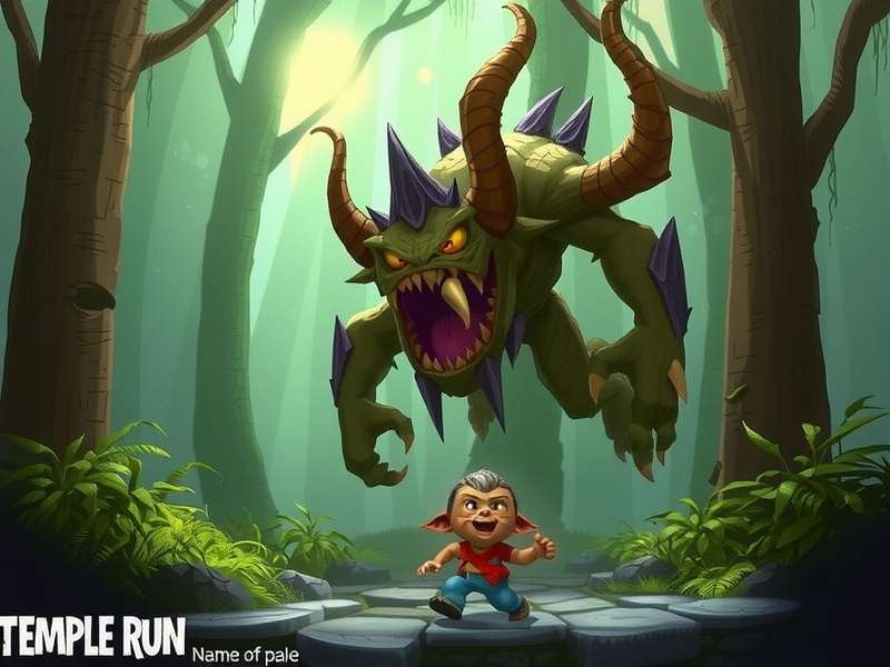 Temple Run Monster Named Pale depicted in ancient temple ruins with glowing eyes
