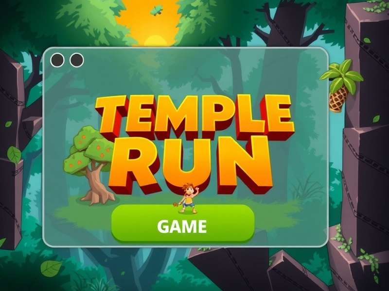 Temple Run game action screenshot with unique developer branding