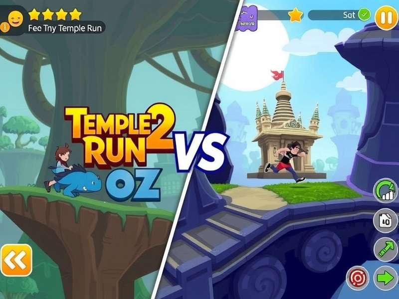 Temple Run 2 vs Temple Run Oz side-by-side comparison of gameplay, graphics, and level design
